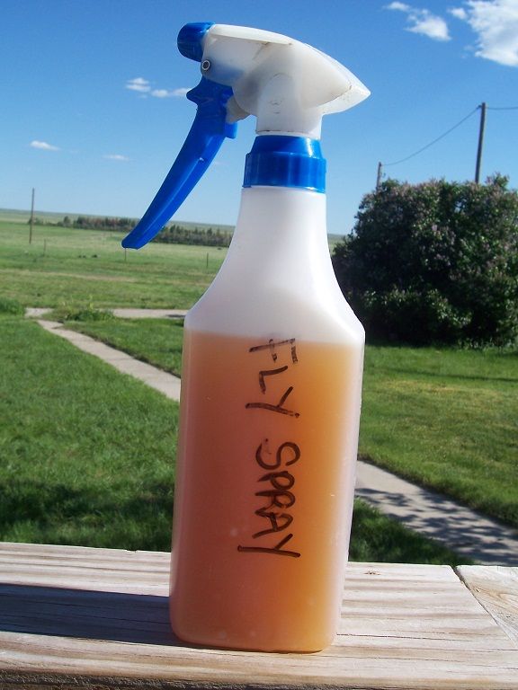 All natural fly spray--works for horses, pets, and people plus it's so safe, you could drink it!