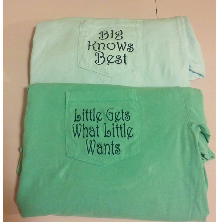 Big Knows Best & Little Gets What Little Wants Sorority pocket tees by The Initialed Life. Great shirts for sorority big little reveals and initiation gifts, even big appreciation week!