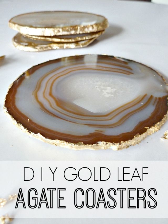 add gold leaf to the edge of thinly sliced geodes to make some gorgeous coasters.