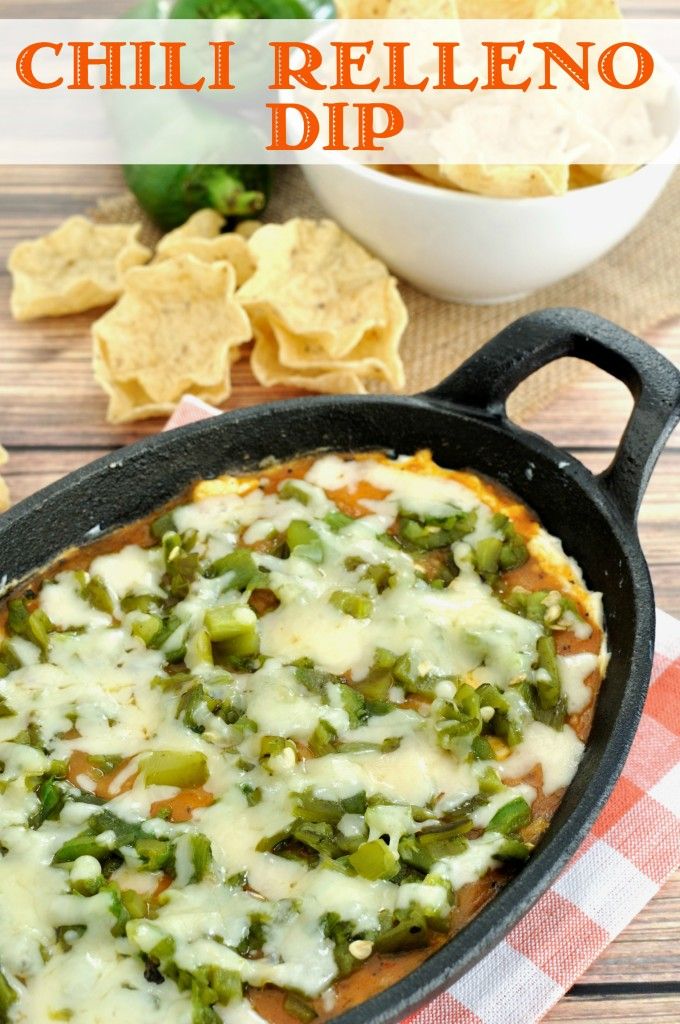 Chili Relleno Dip- Easy dip recipe inspired by the popular Mexican dish. Makes a great appetizer for a Cinco de Mayo or other Mexican themed party.