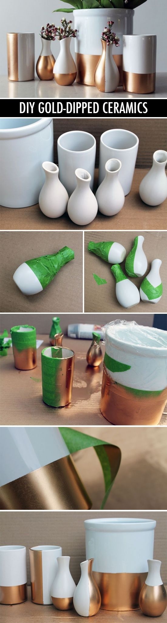 DIY Gold Dipped Ceramics diy crafts craft ideas easy crafts diy ideas diy idea diy home diy vase easy diy for the home crafty decor home ideas diy decorations