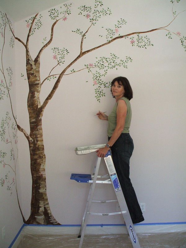 Simple Tree Wall Murals - Painting Tree Wall Murals Decorating Ideas