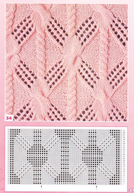 nice beautiful knitting stitch pattern lace aran красивые узоры на спицах click to large