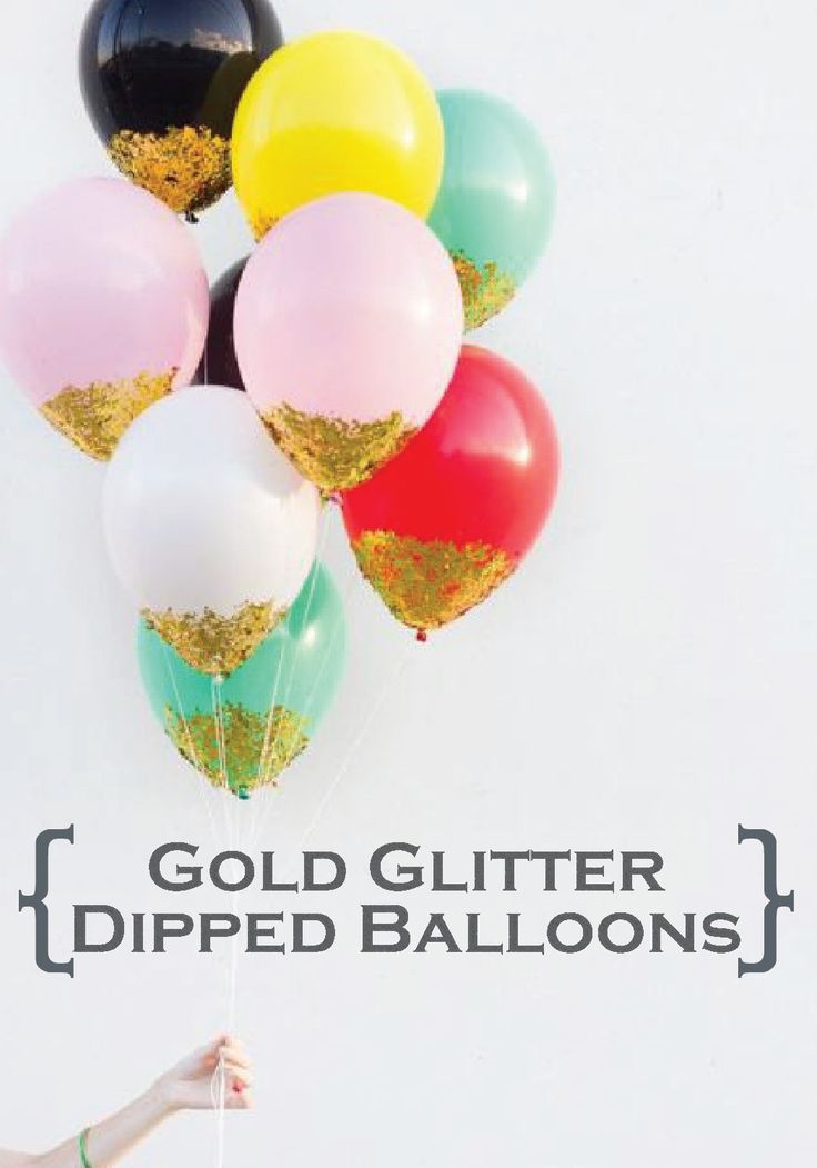 ake these pretty gold glitter dipped balloons for your summer party or wedding!
