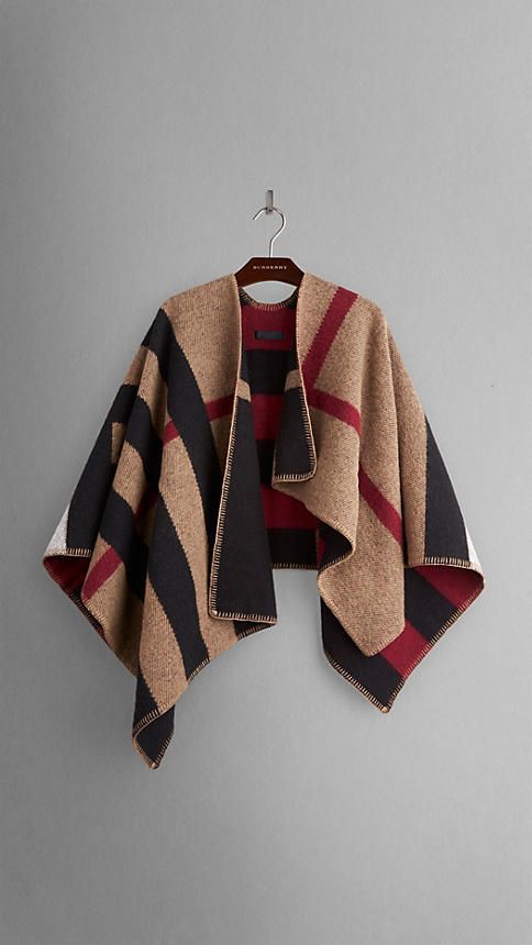 Burberry check wool and cashmere blanket wrap.