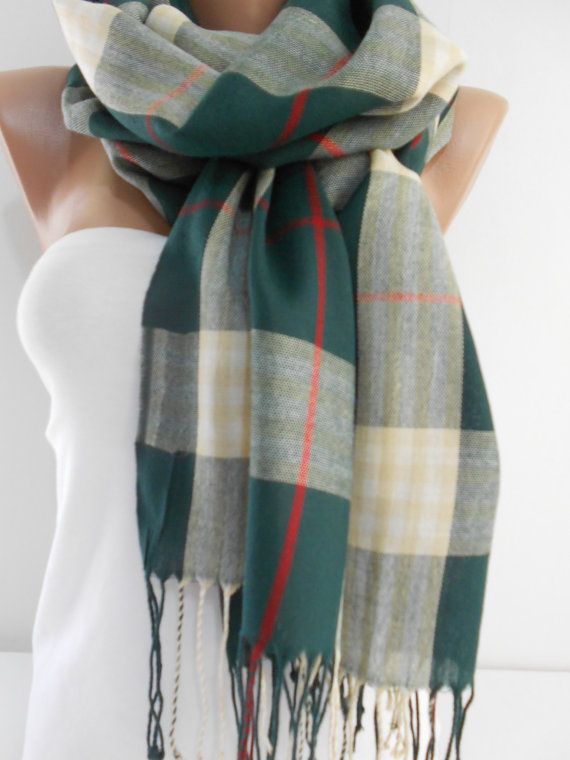 Pashmina Plaid Scarf Shawl Tartan Scarf Check Scarf Unisex Cowl Scarf Men Scarves Fall Winter Scarf Gift Ideas For Her For Him ScarfClub