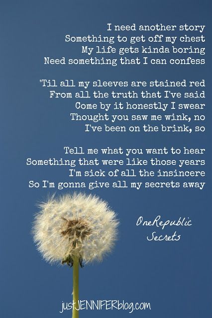 Quote - OneRepublic "Secrets" lyrics