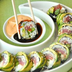 Avocado-Wrapped Sushi Tutorial