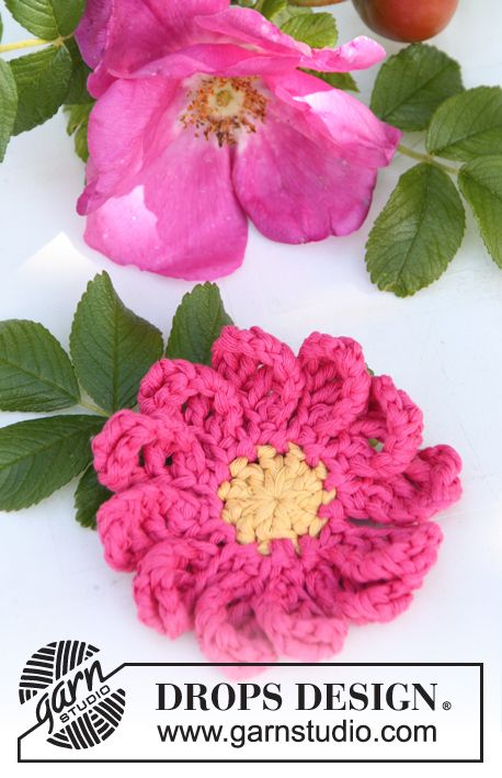 Crochet DROPS briar rose in ”Muskat”. ~ DROPS Design