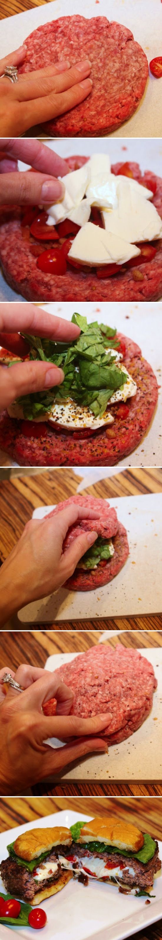 Caprese Stuffed Burgers