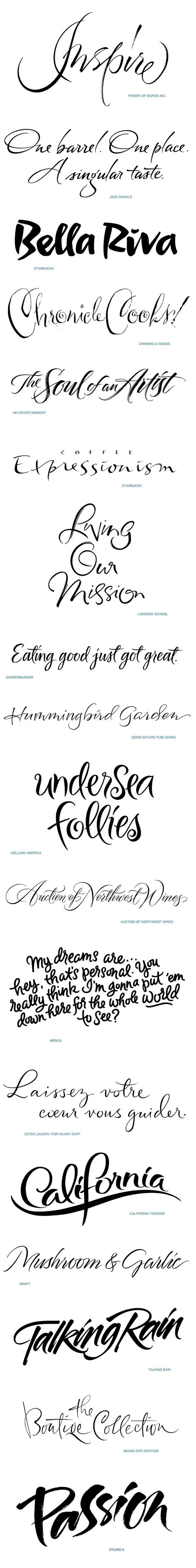 Contemporary Script Lettering Portfolio One by Iskra Johnson, via Behance
