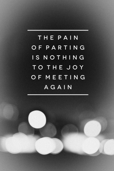 "The pain of parting is nothing to the joy of meeting again" -- Charles Dickens. // Art Print