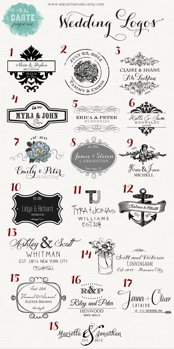 I love monograms (especially at weddings), but I really adore the idea of taking it beyond a monogram and have a custom logo!