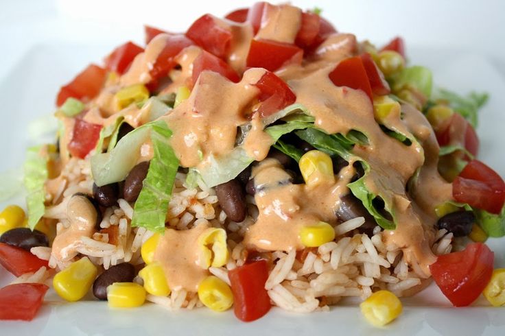 The Garden Grazer: Burrito Bowl with Creamy Chipotle Sauce