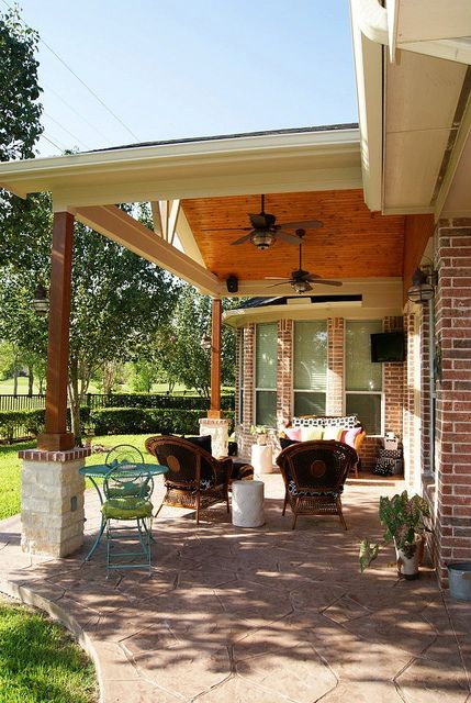 Patio cover and stamped concrete