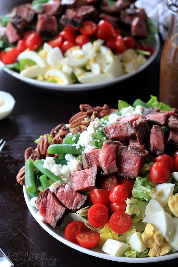 Steak Salad with Balsamic Vinaigrette via Joyful Healthy Eats #lowcarb #protein