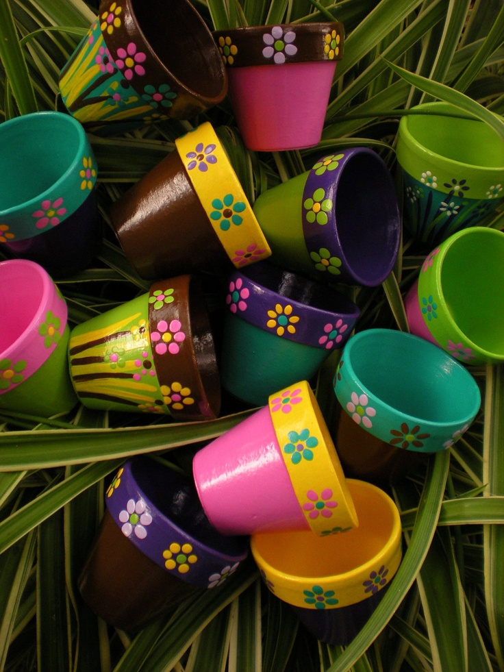 Painted Flower Pot Wedding and Shower Favors. $3.00, via Etsy.