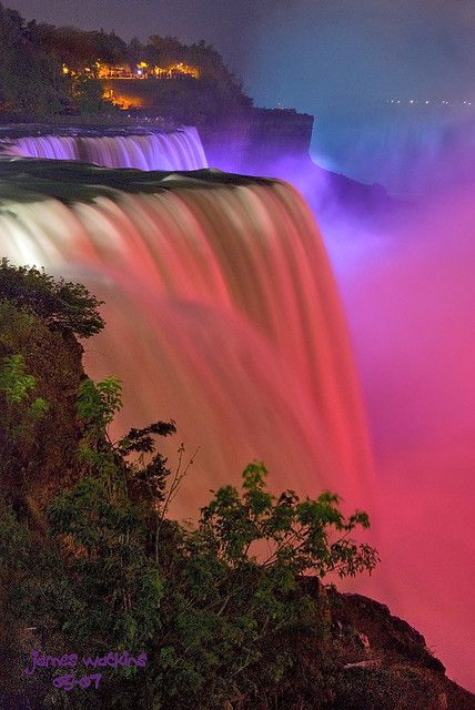 ~~The Falls and Lights ~ Niagra Falls at night, New York by JamesWatkins~~