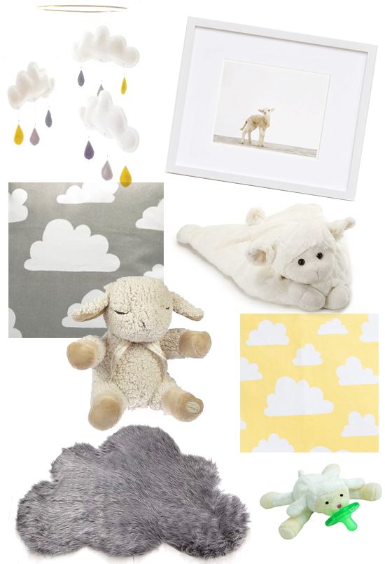 Fluffy cloud and lamb details for the new grey (and maybe yellow) nursery