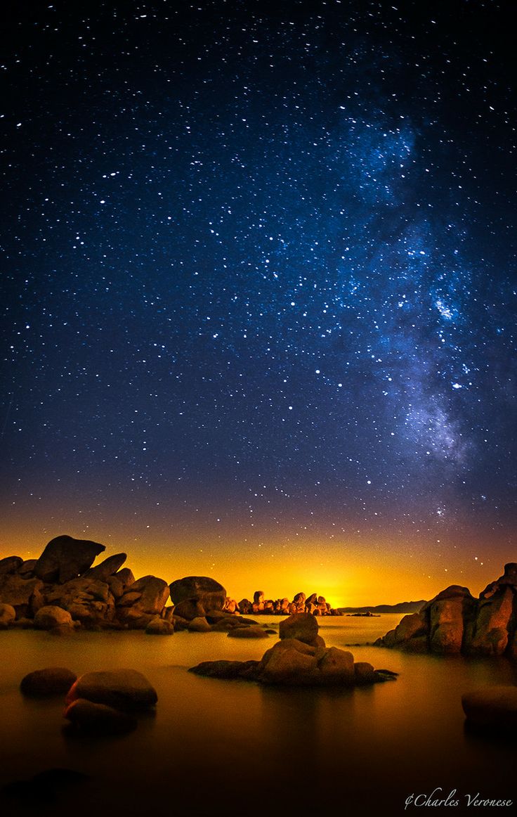 thk::Milky Way: Palombaggia is a place located in the municipality of Porto Vecchio in Corse-du-Sud between the hamlets of Picovaggia and Bocca dell'Oro. Its white sand beaches framed by red rocks, lined with pines , facing Cerbicale islands , are sai
