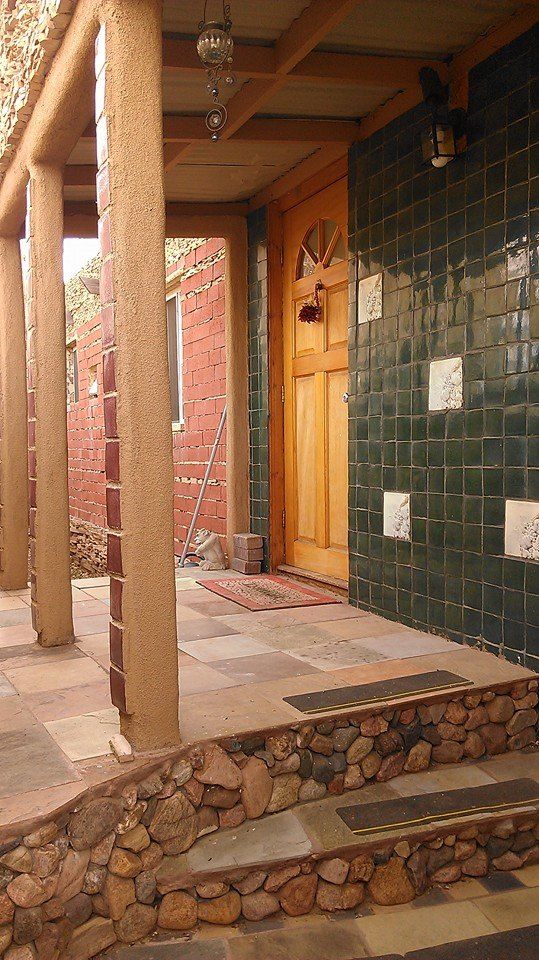 vintage mobile home remodel - southwestern style. Great ideas for entry at back