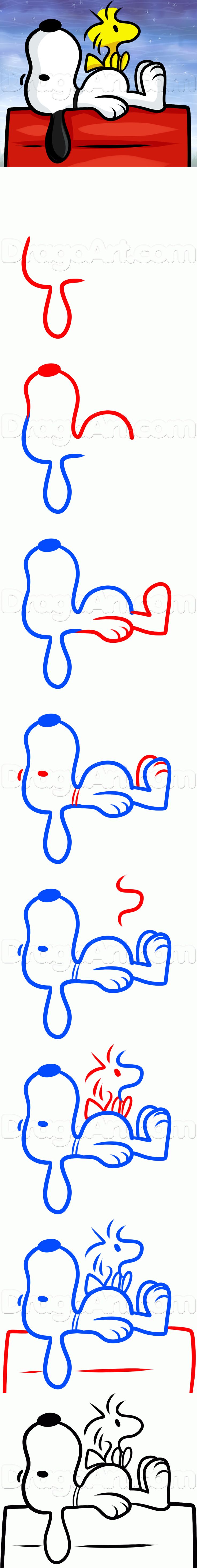 How to Draw Snoopy and Woodstock
