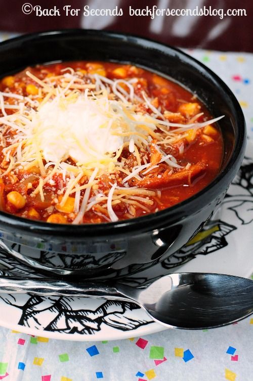Skinny Slow Cooker Southwest Chicken Soup @BackForSeconds #crockpot #slowcooker #soup #mexicanfood