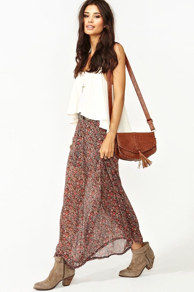 Flower Maxi Skirt