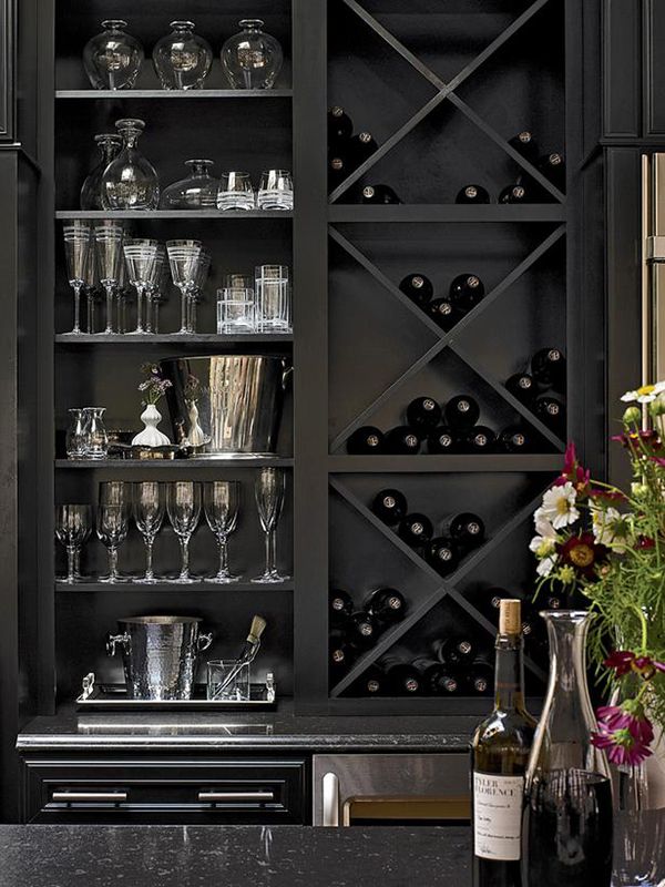 DIY Network shares these beautiful X shelf inserts (that you can buy or make at home based on the size of your shelves) that create a beautiful way to store and display your wine.