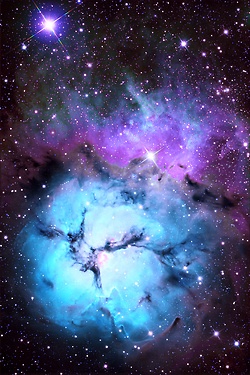 The Trifid Nebula (catalogued as Messier 20 or M20 and as NGC 6514) is an H II region located in Sagittarius. It was discovered by Charles Messier on June 5, 1764. Its name means divided into three lobes.
