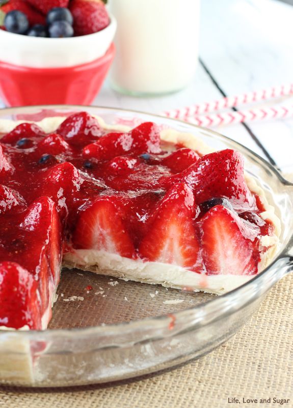Strawberry Cream Pie! Pinned more than 1.7k times!