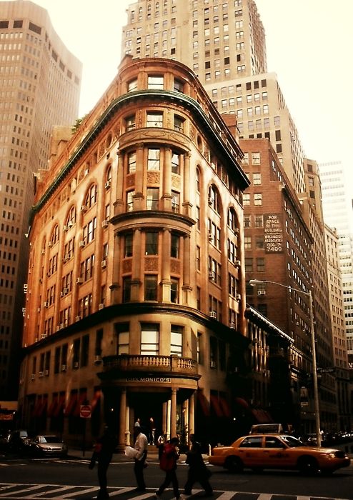 Delmonico’s in a sliver of sunlight. New York City.