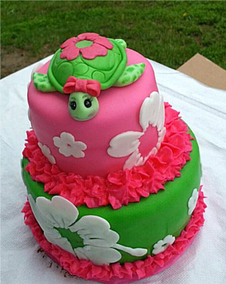 Edible Fondant Sea Turtle Cake Topper by KonopaseksKrazyCakes, $40.00