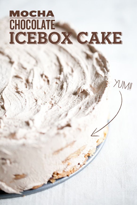 Recipe: Mocha Chocolate Icebox Cake! My favorite cake! Like a Tiramisu but with layered chocolate chip cookies!