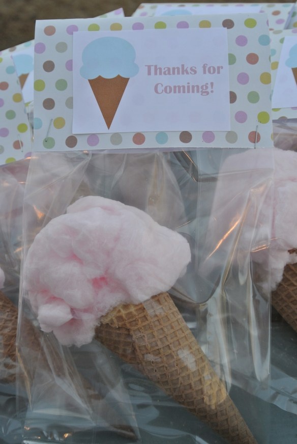 Ice Cream Party. Very Cute idea! cotton candy!!!!!!!!