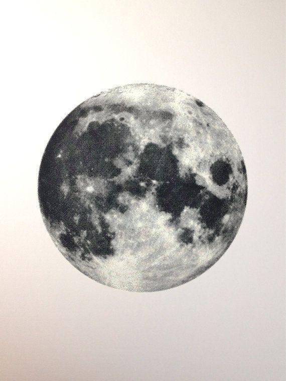 Full Moon Screen Printed Poster Glows in the Dark by Ramblin Worker