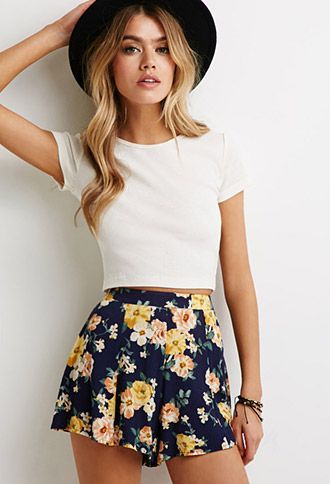 Floral-Printed Gauze Shorts | FOREVER21 - 2049258183 GET IN MY CLOSET!