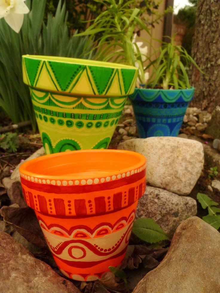 Hand Painted dream garden pot