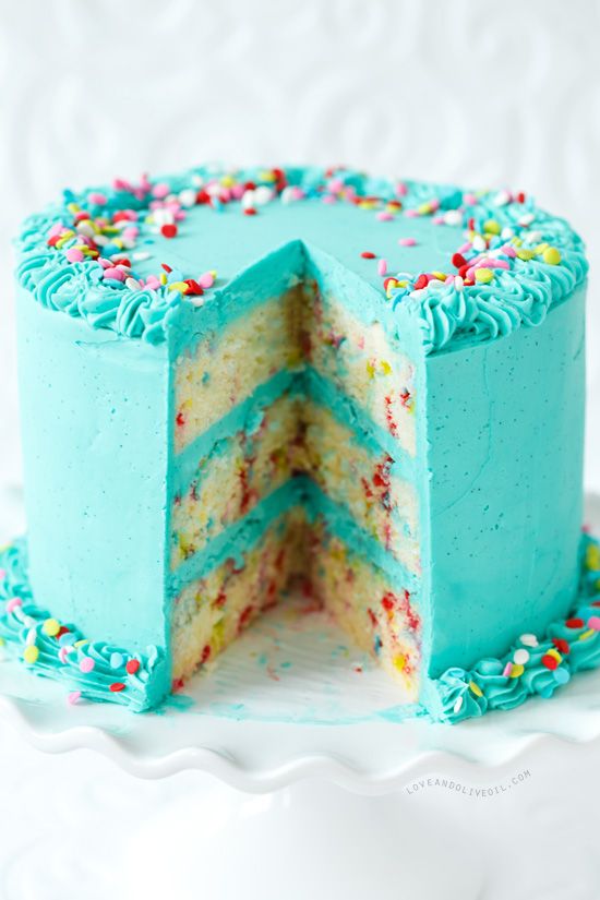 Frosted Funfetti Layer Cake from Lindsay Dillon Landis | Love and Olive Oil