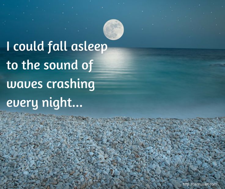 Beach Saying: I could fall asleep to the sound of waves crashing every night