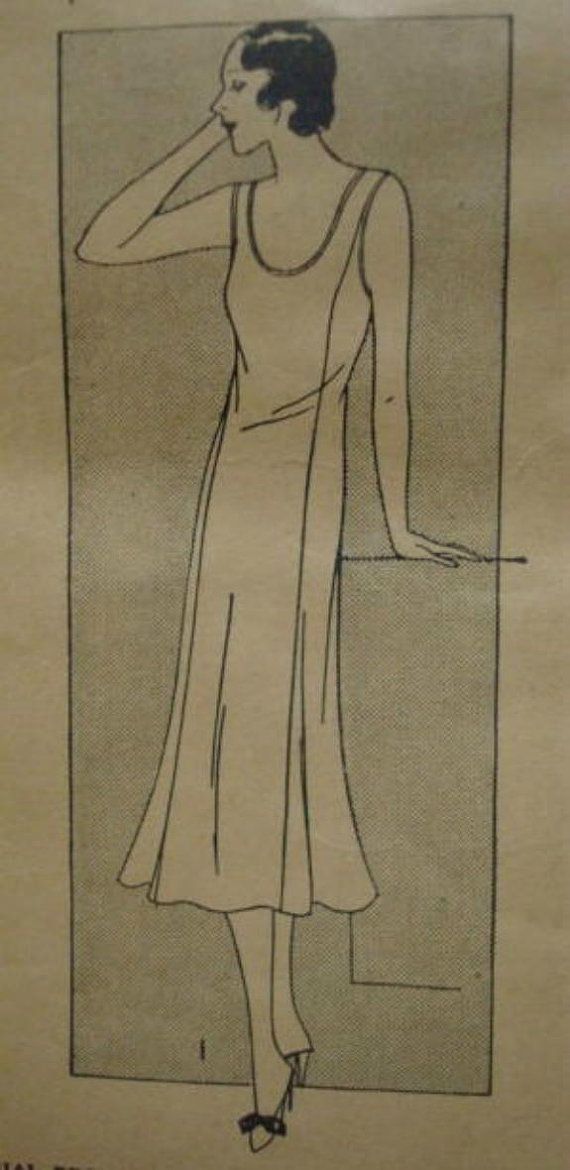 1920s Vintage Sewing Pattern Ladies Slip Bust 44 U by kinseysu