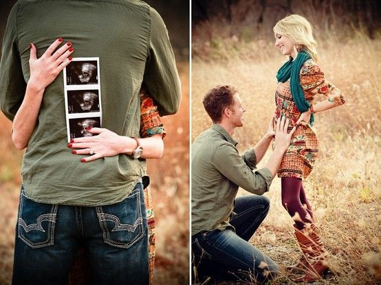 The sonogram picture may be one of the best pregnancy announcement pictures I've ever seen, so sweet! Probably would have my back to the camera and cheek on husband's chest with him holding sonogram on my back so you could see both of us smiling.