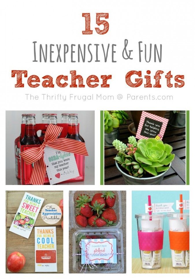 15 Inexpensive & Fun Teacher Gifts-- perfect for thanking those hard working teachers! All of these ideas are pretty practical too!