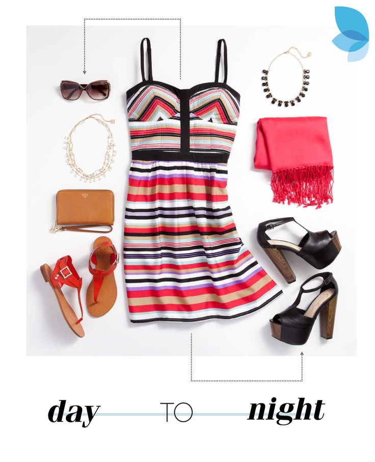 Transition effortlessly from day to night in this colorful Jessica Simpson sundress available at Belk. Add fun accessories from Fossil, Anne Klein, and Vince Camuto to complete the look. For day, casual sandals and sunglasses make it easy to run around to