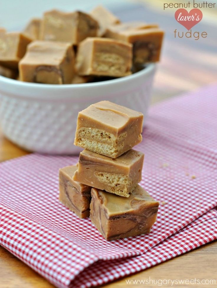Triple Peanut Butter in this ultimate Peanut Butter Lover's Fudge recipe! Easy and delicious!