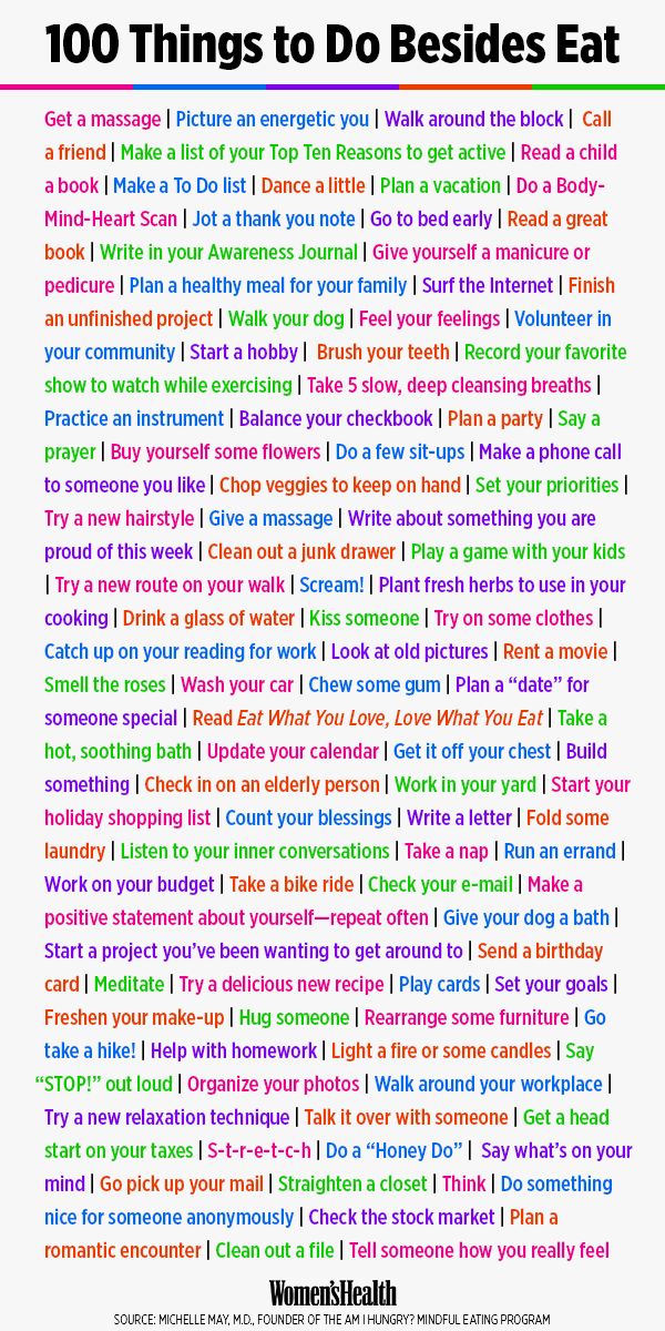 100 Things You Can Do Instead of Eating Mindlessly | Womens Health Magazin
