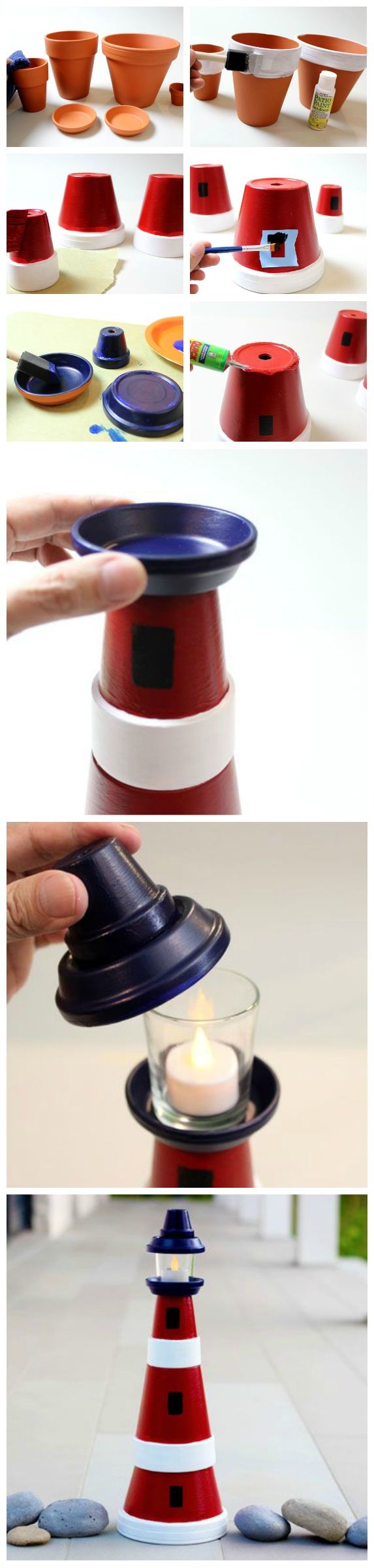 DIY Project: Clay Pot Lighthouse