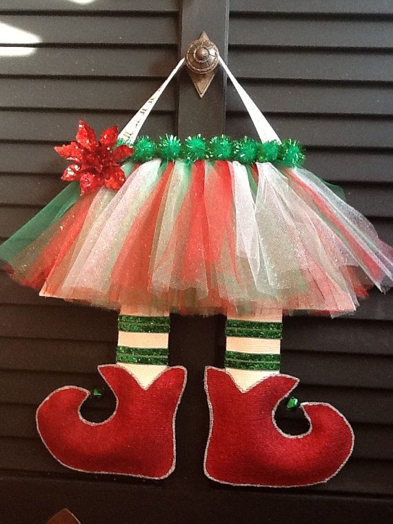 Elf Legs Burlap Door Hanger