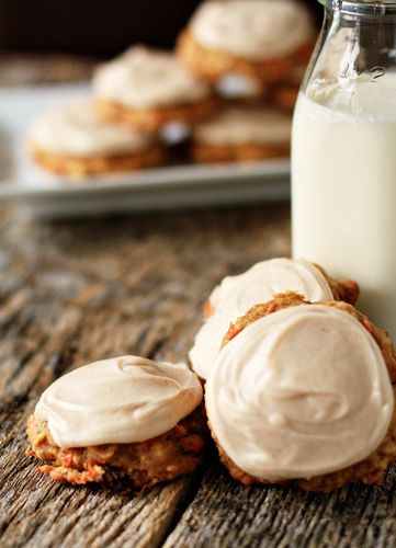 Carrot cake cookies with cream cheese frosting!