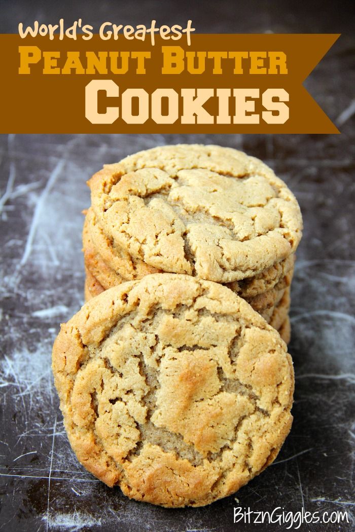 World's Greatest Peanut Butter Cookies - Melt-in-your-mouth delicious peanut butter cookies. Husband requests these over and over, and you can't just eat one!